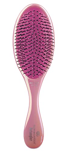 Olivia Garden Aurora Detangler Brush Opal Pink for Medium to Thick Hair - Gentle Styling Tool