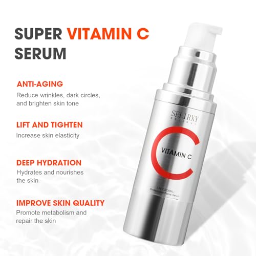 Unscented Vitamin C Serum for Mature Skin - Anti-Aging Face & Neck Treatment