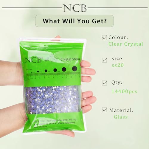 Clear Crystal Hotfix Rhinestones SS20 Bulk 14400pcs for Clothing Crafts, DIY Decoration Variation of THIS listing: 101