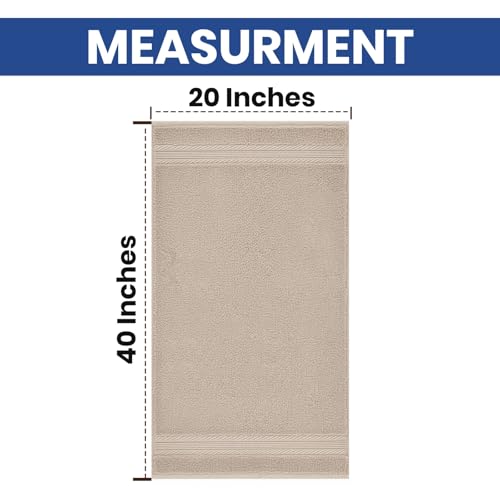 Linteum Textile Supply Luxury 20x40 Inch Taupe Hair Towels Pack of 6 - Ultra-Soft Cotton, Quick Dry, Salon-Quality