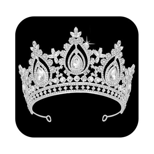 Queen Crown Tiara for Women - Quinceañera Princess Tiara in Silver