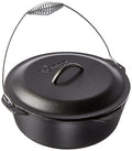 9 Quart Pre-Seasoned Cast Iron Dutch Oven with Bail Handle - Versatile Camping & Kitchen Cookware