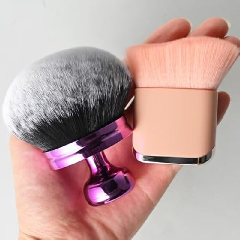 Extra Large Self Tanner Beauty Soft Body Makeup Brush,Face 2 Pack?Blend & Blur Wide Round Head Kabuki Brush Tanning Applicator Set, Powder,Professional Leg Makeup Tool with Drawstring Bag