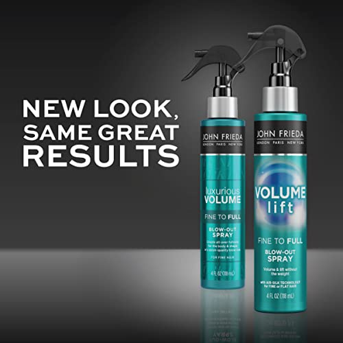 John Frieda Volume Lift Fine to Full Blow-Out Spray for Fine Hair, Safe for Color-Treated Hair, Root Booster Volumizing Spray, 4 Ounces, with Air-Silk Technology (Packaging May Vary) (Pack of 2)