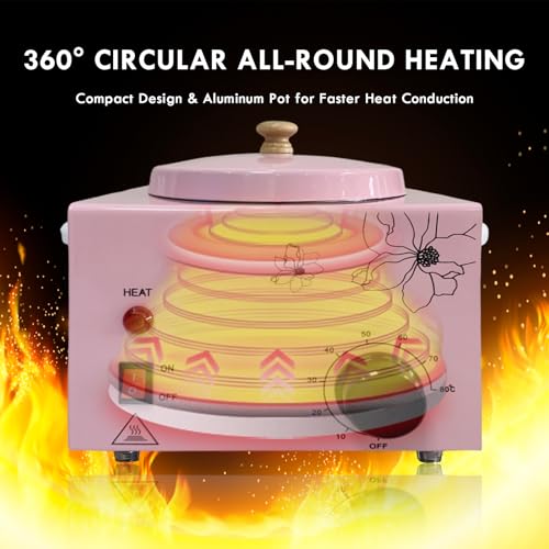 Pink Single Pot Wax Warmer for Hair Removal - Adjustable Temperature SPA Equipment