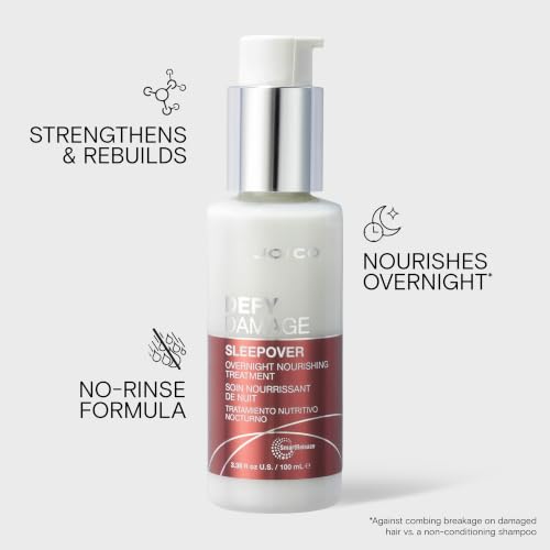 Joico Defy Damage Sleep Over Hair Treatment 3.38 Fl Oz Nourishing Leave-In