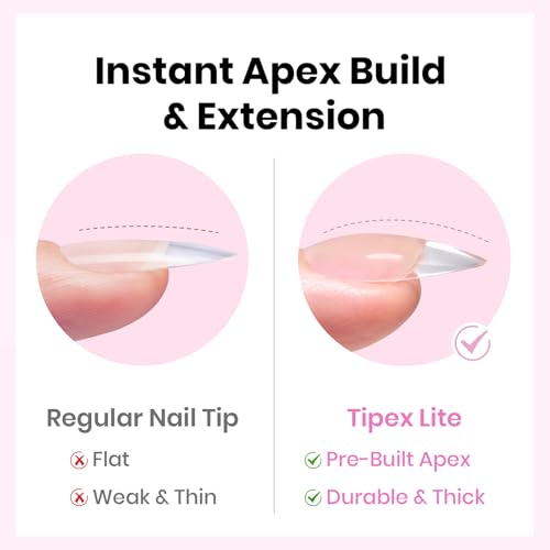 Beetles Tipex Lite Instant Nail Tips Medium Almond 512pcs - 16 Sizes