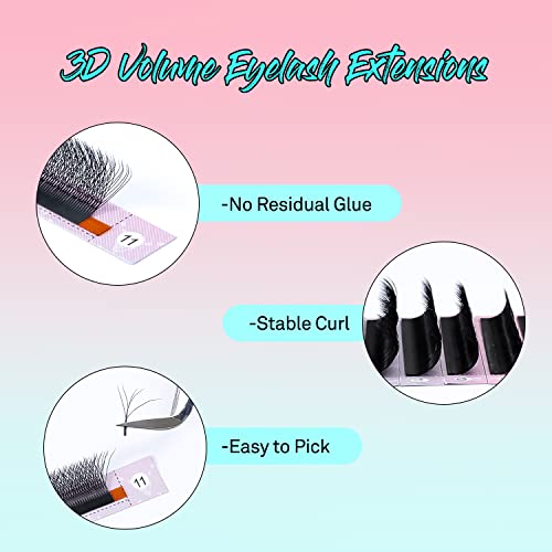 VAVALASH W-shaped Eyelash Extension 5D Premade Fans 0.07 D Curl Volume Lash Extensions Easy Fanning Lashes Matte Black Volume Premade Cluster W Lashes(W Shaped-5D-0.07-D-8-15mm£©