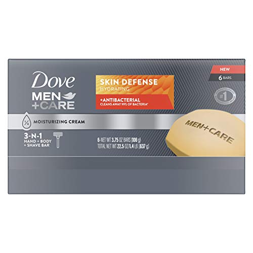 Dove Men+Care Antibacterial Soap Bar with Aloe Vera - 3.75 Oz, Pack of 6