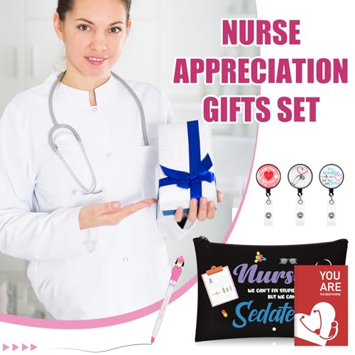 Nursing Gift Set with Black Makeup Bags Badges Notebooks & Pens - Nursing Variation