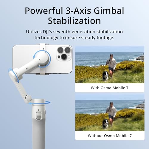 3-Axis Smartphone Gimbal Stabilizer for iPhone & Android, Foldable & Lightweight