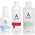 Alpha Revitalizing Body with 12% Glycolic AHA 12oz and Refreshing Face Wash | Anti-Aging Formula 6oz and Essential Facial Moisturizer with Hyaluronic Acid 2oz