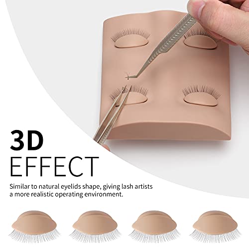 Lash Mannequin Head with 2 Pairs Replacement Eyelids, Eyelash Mannequin Face for Lash Practice, Silicone Rubber Realistic Eyelids for Eyelash Training