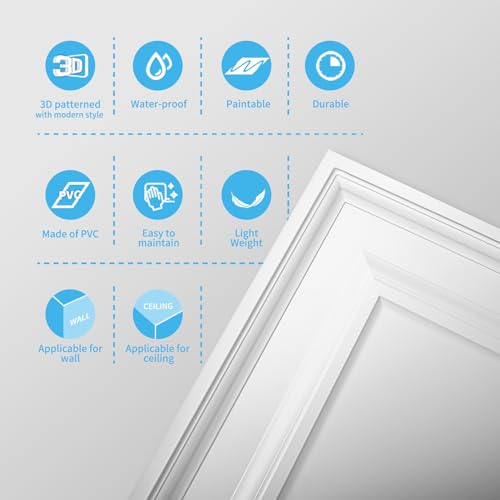 Art3d 3D Decorative Drop Ceiling Tiles - 24 x 48 Inches, White, 12-Pack