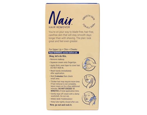 Nair Facial Hair Removal Cream with Moisturizers - 4 Pack, 2 oz Bottles
