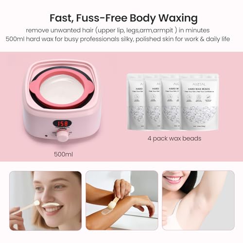 Digital Waxing Warmer for Women 500ml Unscented Home Waxing Kit