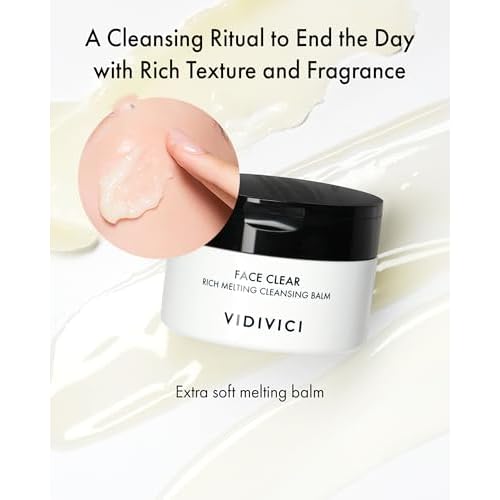 VIDIVICI Face Clear Rich Melting Cleansing Balm - Korean Makeup Remover - Gentle Face Wash, Pore are, Sebum & Blackhead Care - Balm to Oil Formula, 3.38oz.