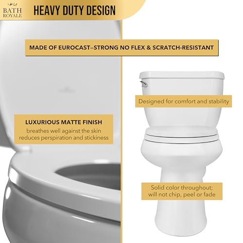 Bath Royale Heavy Duty Elongated Toilet Seat with Soft Close - White BR237-00