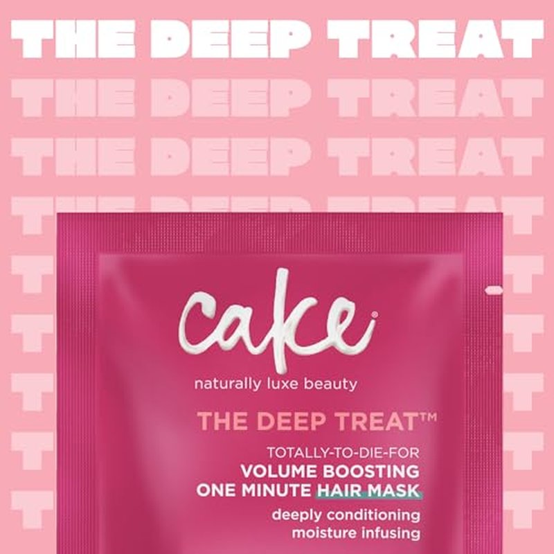 Cake Beauty Travel Hair Mask Set ? Volumizing & Moisturizing Deep Treatment for Dry Hair ? Hydrolyzed Rice Protein ? TSA-Friendly, 5 x 1.76 oz Value Pack