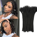 Dreadlock Extensions Human Hair 8 Inch 60 Strands - Natural Black, Can Be Dyed & Curled - Handmade, Full & Lightweight (Variation of THIS listing: 8inch/60strands / 0.8cm#1B)