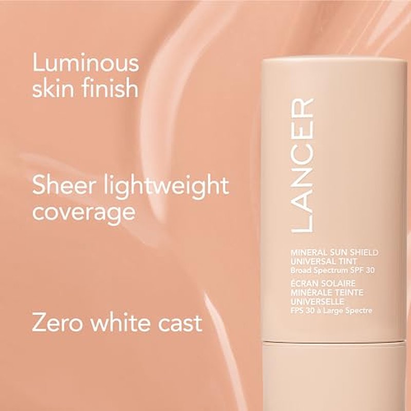 Lancer Skincare Mineral Sun Shield Universal Tint Broad Spectrum SPF 30 Sunscreen, 2 Fl Oz