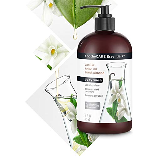 ApotheCARE Essentials The Nourisher Body Wash, Vanilla, Argan Oil, Sweet Almond, 16 oz