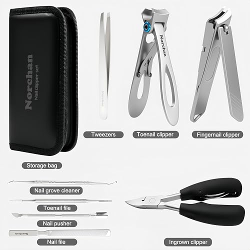 Heavy Duty Toenail Clipper Set for Seniors with Storage Case