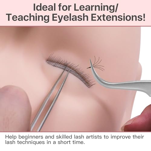 Lash Practice Mannequin Head with 3 Lash Layers for Eyelash Extension Training