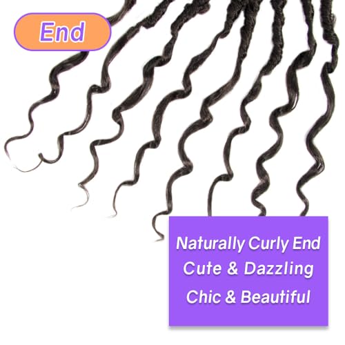 Butterfly Locs Crochet Hair with Curly Ends - 30 Inch, 4# Brown - Pack of 6