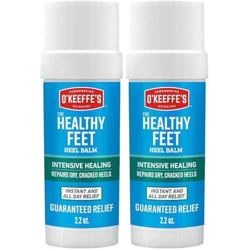 O'Keeffe's for Healthy Feet Intensive Healing Balm; Guaranteed Relief for Extremely Dry; Cracked Feet; Heel Balm that Instantly Fills Dry; Cracked Heels; 2.2oz Balm Stick, (Pack of 2)
