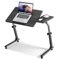 Black Adjustable Folding TV Tray Table - Portable Couch Snack & Laptop Stand