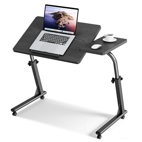 Black Adjustable Folding TV Tray Table - Portable Couch Snack & Laptop Stand