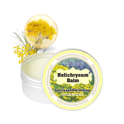 J-PRQ Helichrysum Essential Oil Balm: Plant-Powered Skin Healing | Natural Salve for Veins, Dry Skin & Hydration | Infused with Shea Butter, Beeswax & Almond Oil | 2.5oz