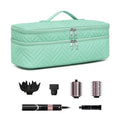 Asakusa Green Double-Layer Travel Hair Dryer Case - Water-Resistant Storage Bag for One-Step Hair Styler