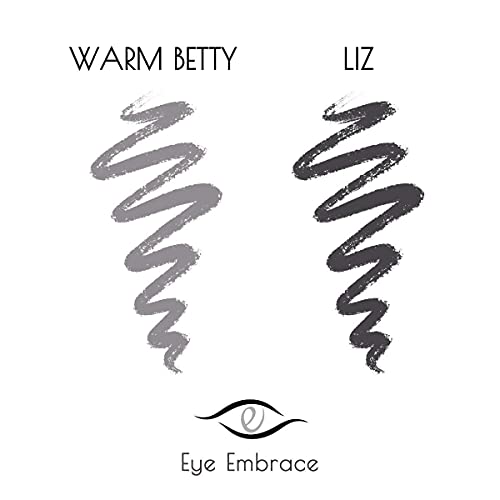 Eye Embrace Warm Gray Eyebrow Pencils: Warm Betty & Liz 2 Pack Bundle - Waterproof, Double-Ended Automatic Angled Tip & Spoolie Brush, Cruelty-Free