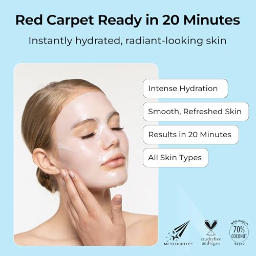 STARSKIN Hydrating and Moisturizing Bio-Cellulose Face Mask Pack - Deep Hydration & Anti-Aging, Korean Skincare, Red Carpet Ready