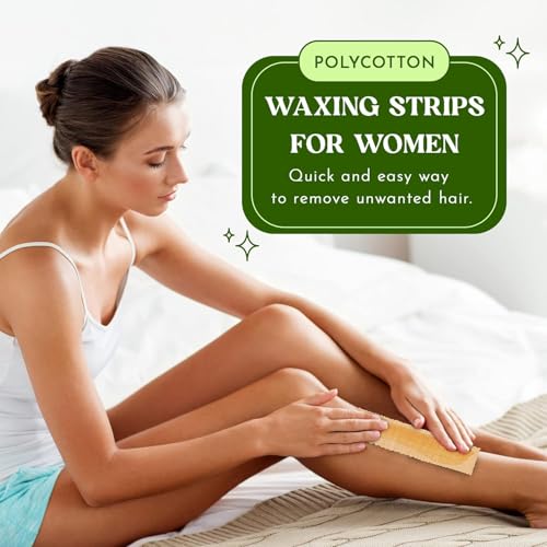 MOOM Hair Removal Wax Strips, 48 Count - Reusable & Washable Polycotton Strips for Maximum Hair Removal, Perfect for Bikini Zone, Leg, Eyebrows, Body & Face - Unisex Use