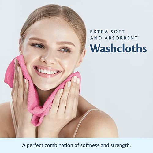 Cotton Assorted Pastel Mix Washcloths Ring Spun Premium Cotton 12'' x 12'' (66)