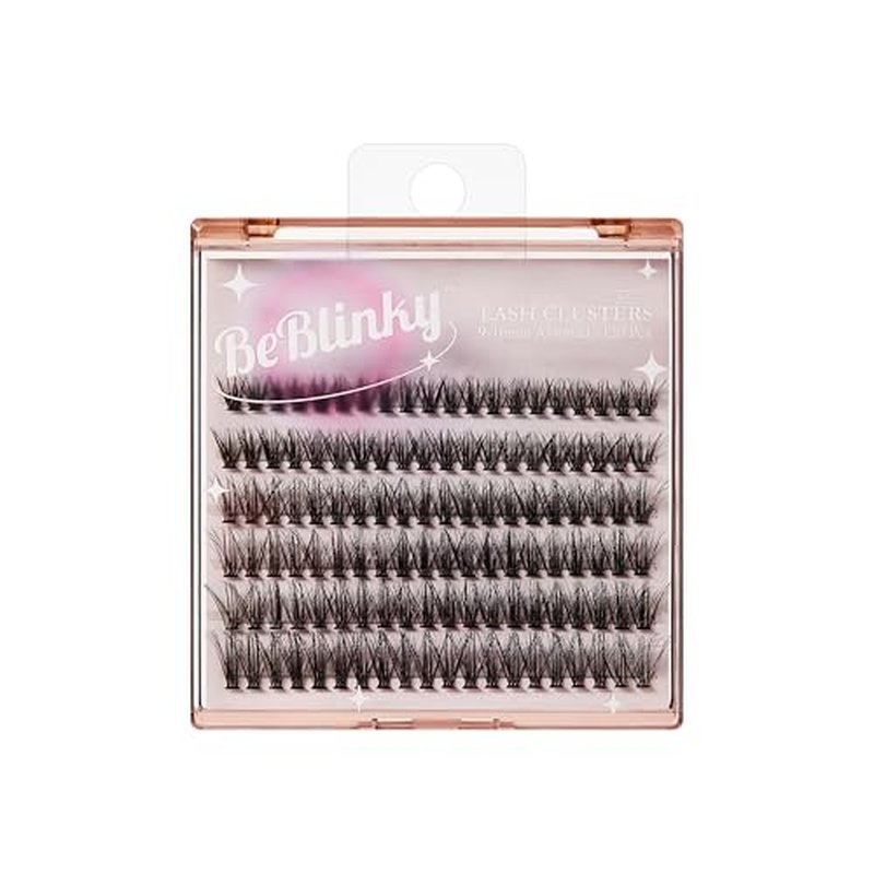 False Eyelashes, Lash Extension Kit 08, 9mm-16mm, Narrow Band, Easy to Apply and Remove, No Damage to Natural Eyelashes, 120 Lash Clusters - Voluminous
