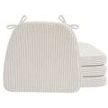 Set of 4 Chair Cushions for Dining Chairs - Natural Sand Pinstripe, 17x16x2 in