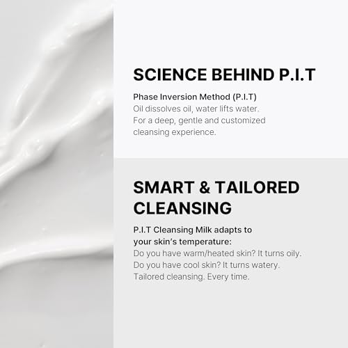 TROIAREUKE PIT Cleansing Milk I Deep Cleansing Daily Facial Cleanser for All Skin Types, Dry, Hydrating Face Mask with Antioxidants, Vitamins, Moisturize Korean Aesthetic Skin Care 6.08 fl oz