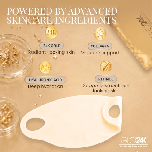 V-Line Chin & Neck Hydrogel Mask with Gold - 5 Pack for Firming & Hydration