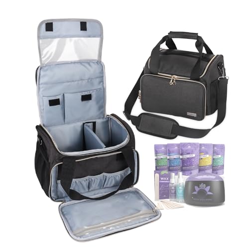 POCDUORG Elegant Grey Universal Waxing Kit Carry Bag for Tress Wellness & More