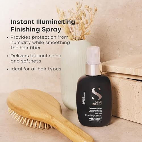 Alfaparf Milano Semi Di Lino Sublime Cristalli Smoothing Finishing Spray - Lightweight - Provides Shine and Protection - Professional Salon Quality - 4.23 fl. oz.