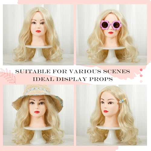 White Bald Mannequin Head for Wig Making & Display - 21 Inch, 4 Pack