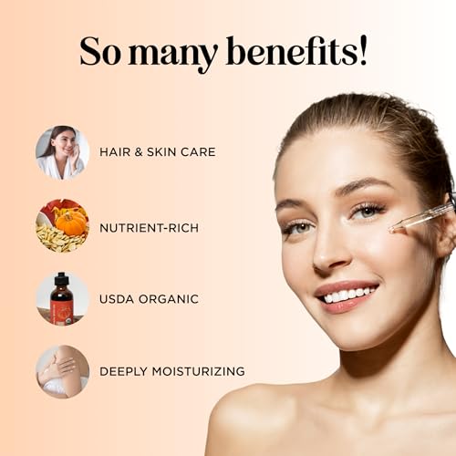 Organic Pumpkin Seed Oil 16oz - Cold Pressed, Unrefined Hair & Face Oil - Maple Holistics