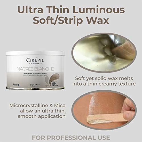 Cirepil NACRÉE BLANCHE Soft Strip Wax Tin 14.11oz / 400g - Sensitive Skin Formula