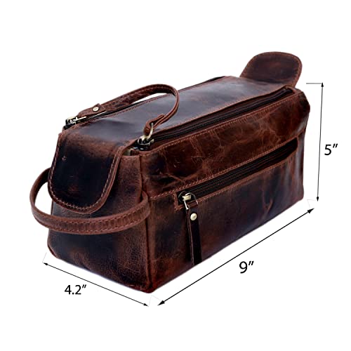 Leather Travel Dopp Kit Toiletry Bag Men Shaving Women and Mens Case Bags Organizer Bathroom Shaving kit