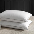White King Size Goose Feather Down Pillows Set of 2 - Firm Support for Side Sleepers