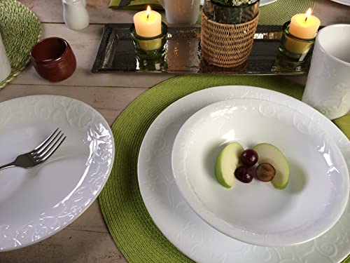 12-Piece Bella Faenza Dinnerware Set - Lightweight Durable Glass, Eco-Friendly